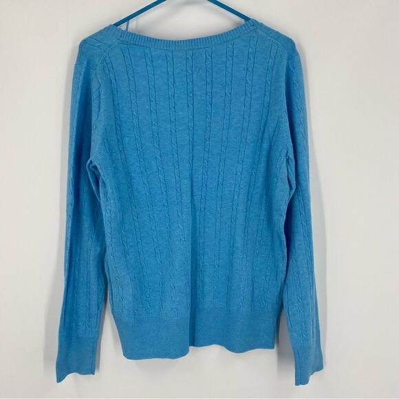 Old Navy Women’s Scoop Neck Cable Knit Blue Sweater size XL - Picture 3 of 3